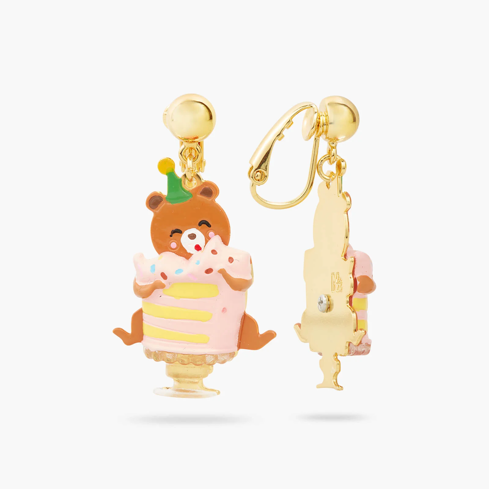 Boucles d'Oreilles Tiges Ourson et Gâteau d'Anniversaire – Image 3