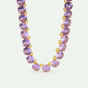 Collier ras de cou pierres rondes La Diamantine lavande