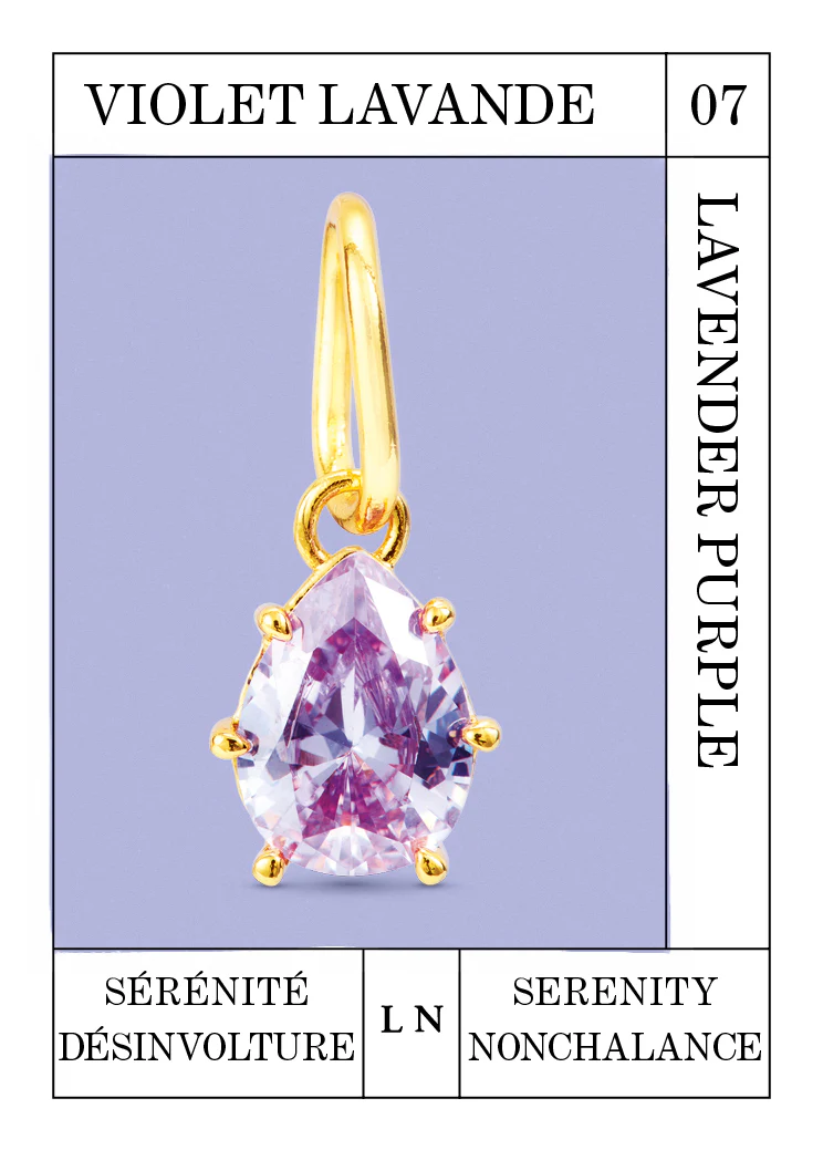 Pendentif pierre Violet Lavande, Sérénité et Désinvolture - Juillet – Image 2