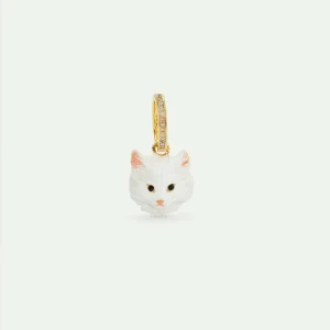 Pendentif tête de chat blanc, Fertilité et Affection
