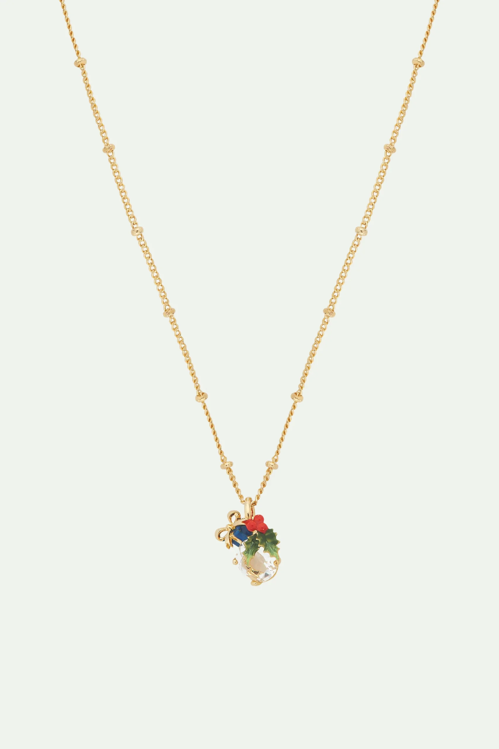 Collier pendentif verre facetté et cadeau de Noël