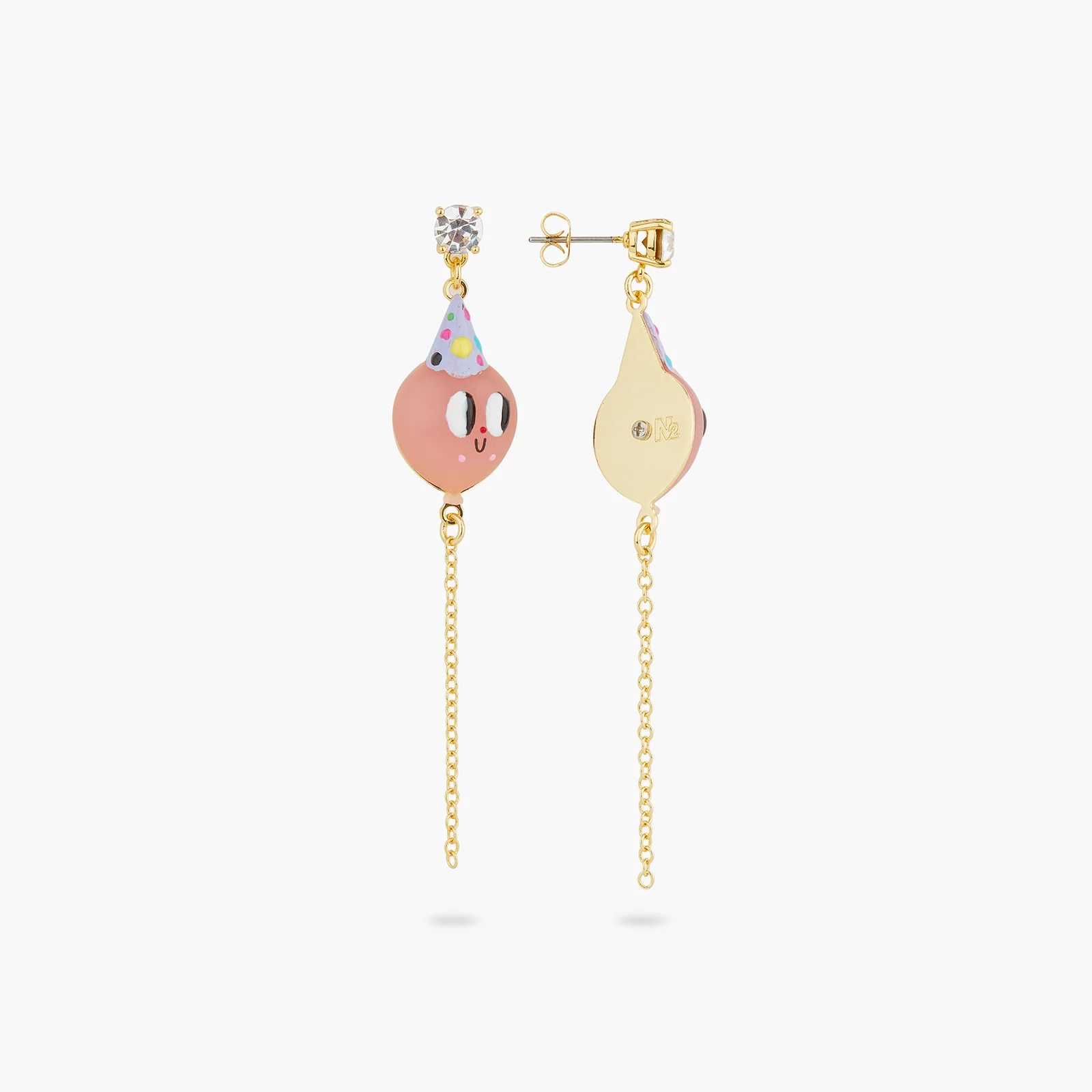 Boucles d'Oreilles Tiges Ballon Rose – Image 2