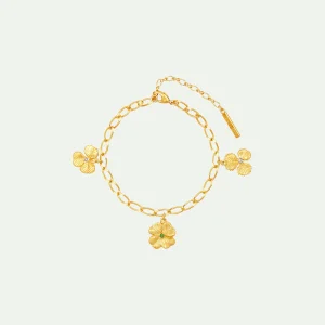 Bracelet fin trèfles et cristaux