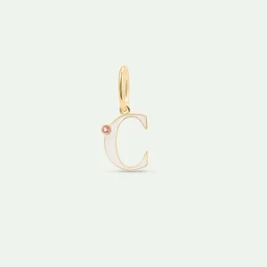 Pendentif lettre C blanc