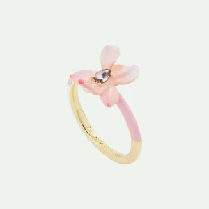 Bague Iris rose poudré et cristal