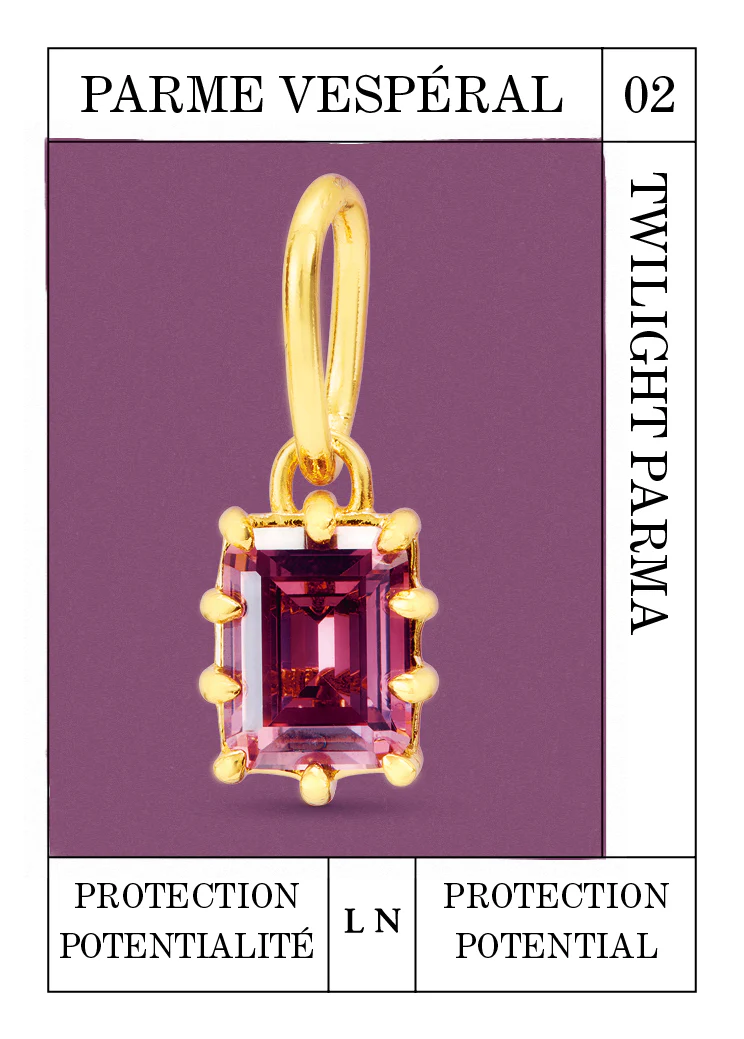 Pendentif pierre Parme Crépusculaire, Protection et Potentialité - Février – Image 2