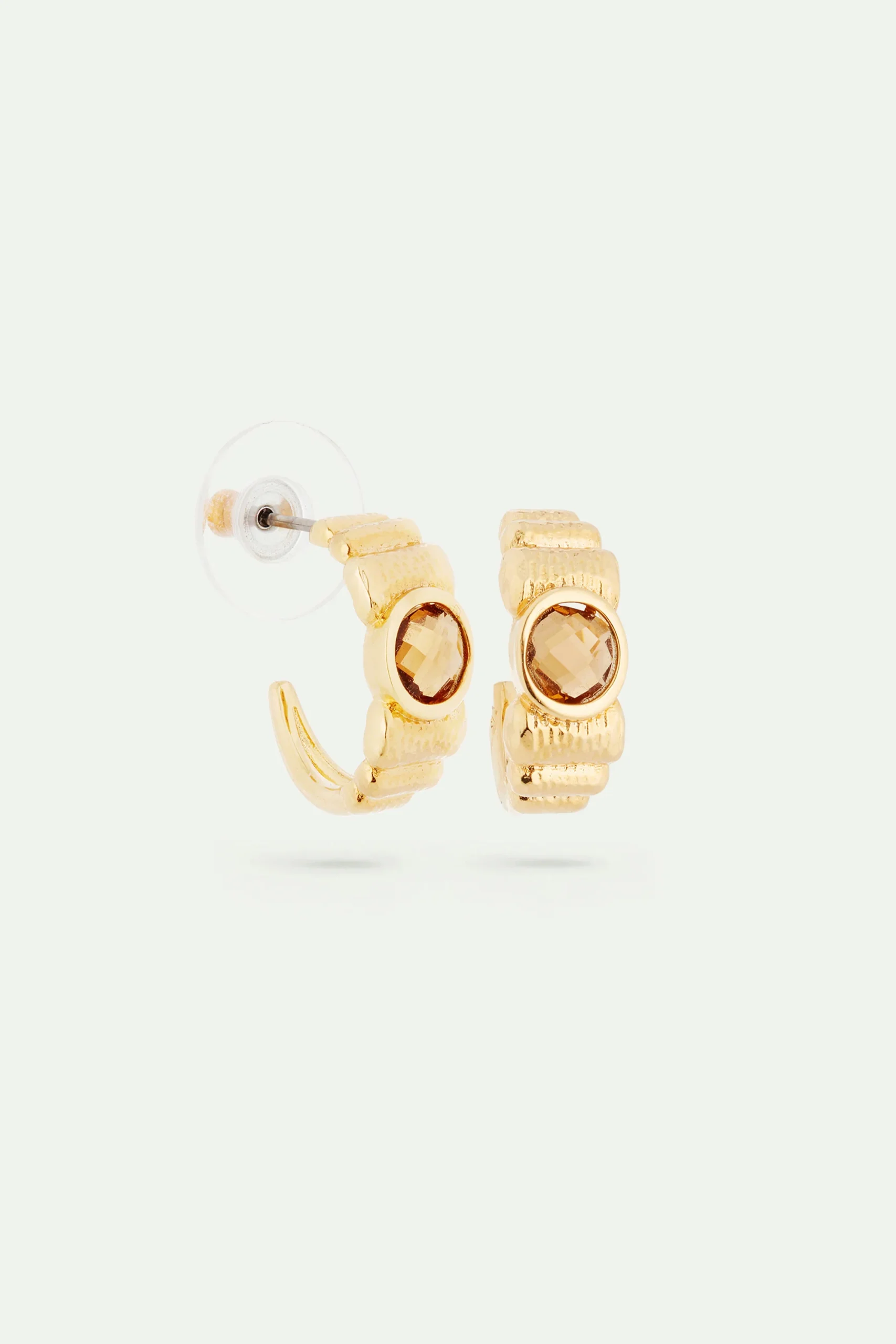 Boucles d'oreilles créoles dorées et ondulés – Image 2