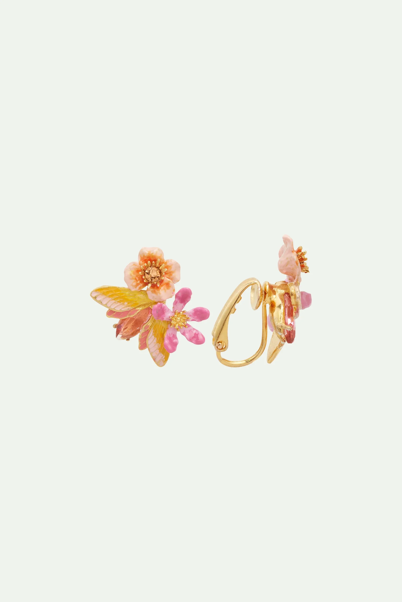 Boucles d'Oreilles Clips Papillon des Vignes et Fleur – Image 2