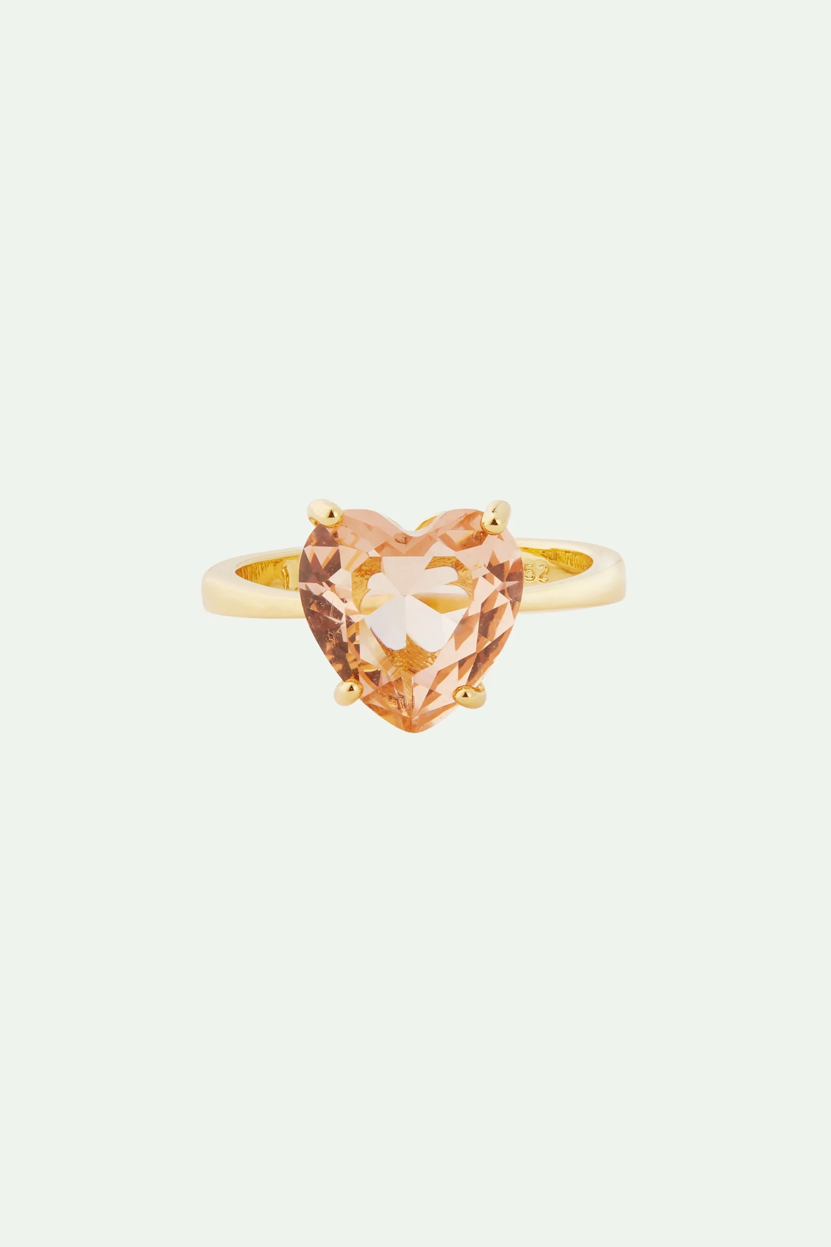 Bague solitaire coeur la diamantine rose abricot – Image 3