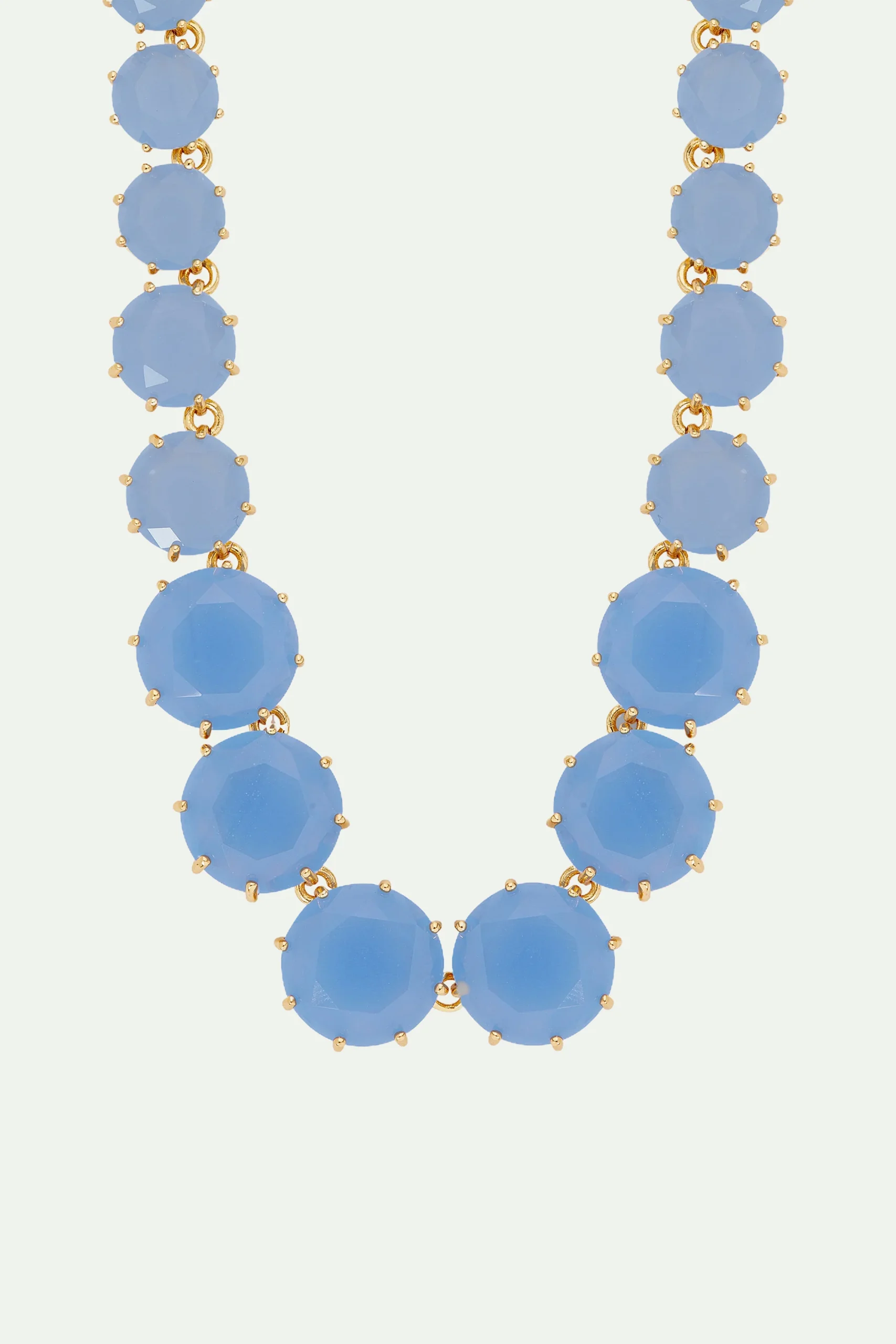 Collier sautoir pierres rondes La Diamantine bleu ciel