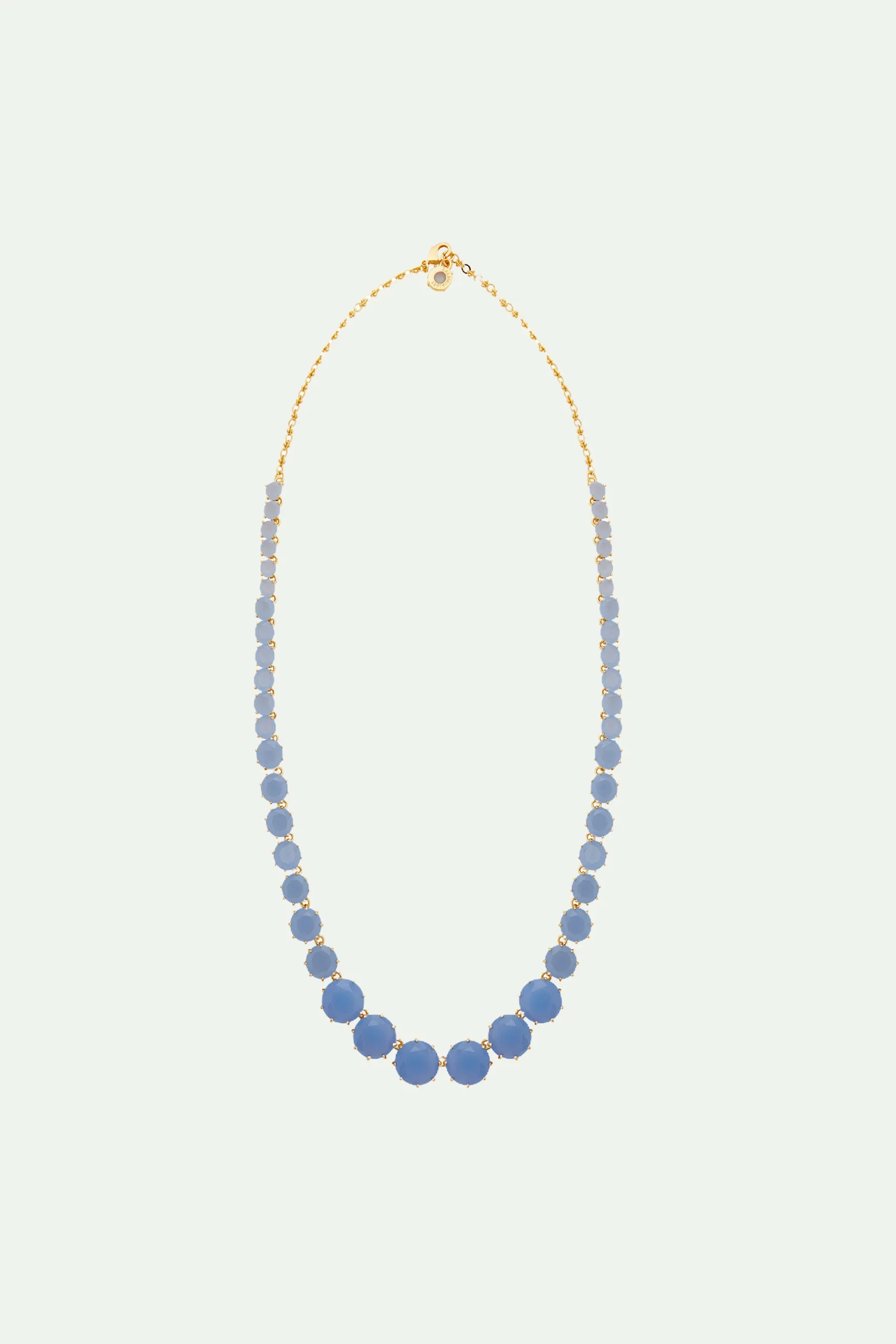 Collier sautoir pierres rondes La Diamantine bleu ciel – Image 2