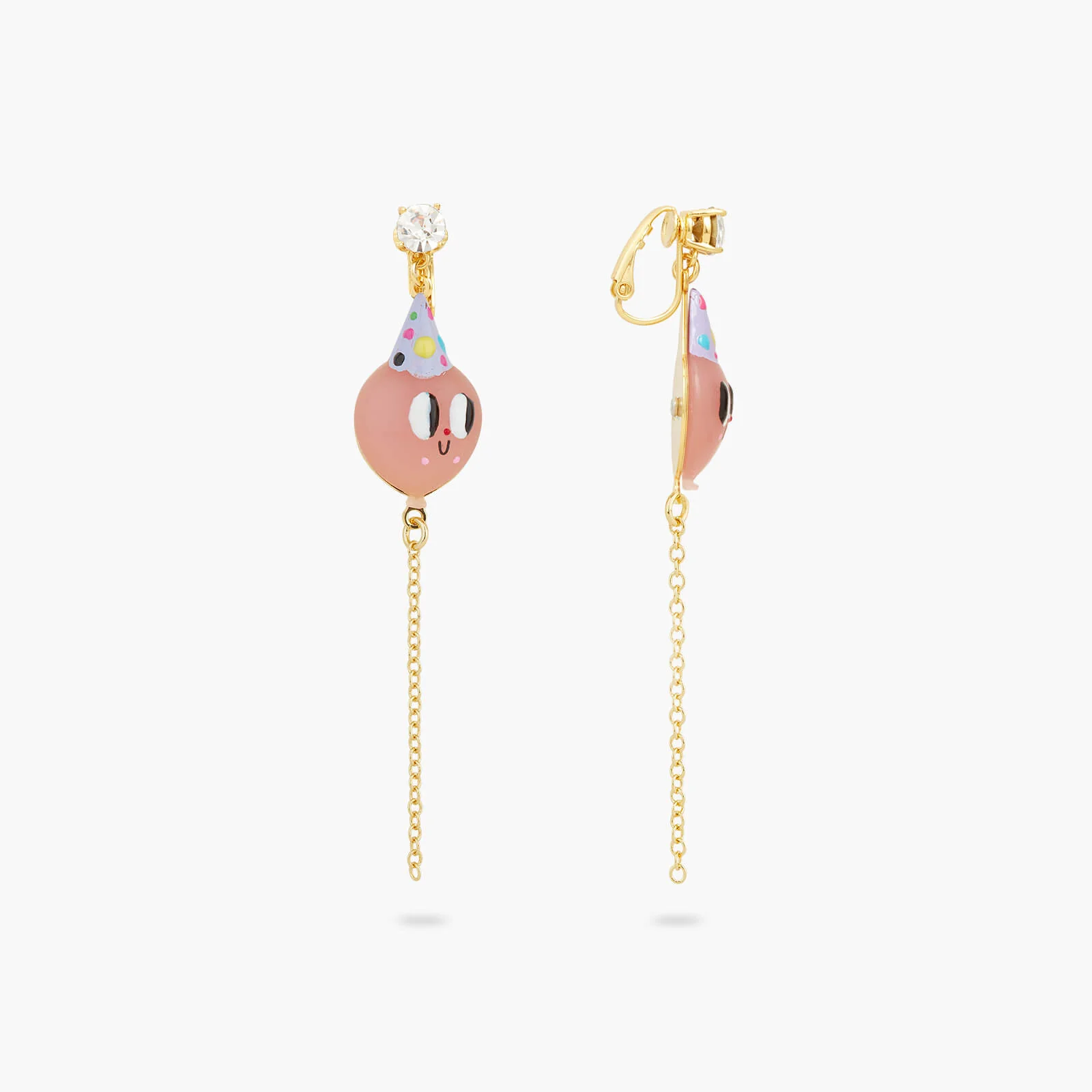 Boucles d'Oreilles Tiges Ballon Rose – Image 3