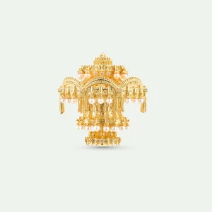 Broche chandelier doré