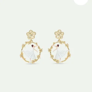 Créoles Ballerine dansante et fleur en filigrane