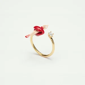 Bague ajustable mini ballerine en tutu rouge
