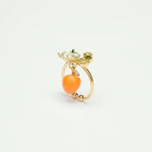 Bague ajustable orange et petites pierres