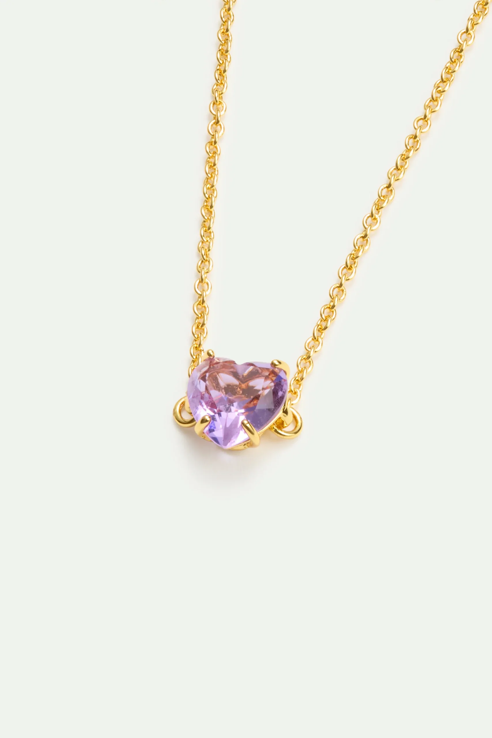 Bracelet fin pierre cœur La Diamantine lavande – Image 3