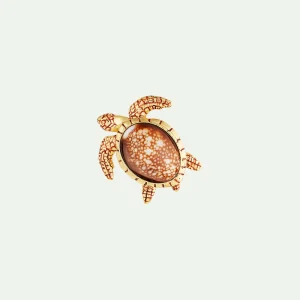 Broche tortue carapace mouchetée