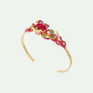 Bracelet Jonc Raisin, Feuille de Vigne et Papillon