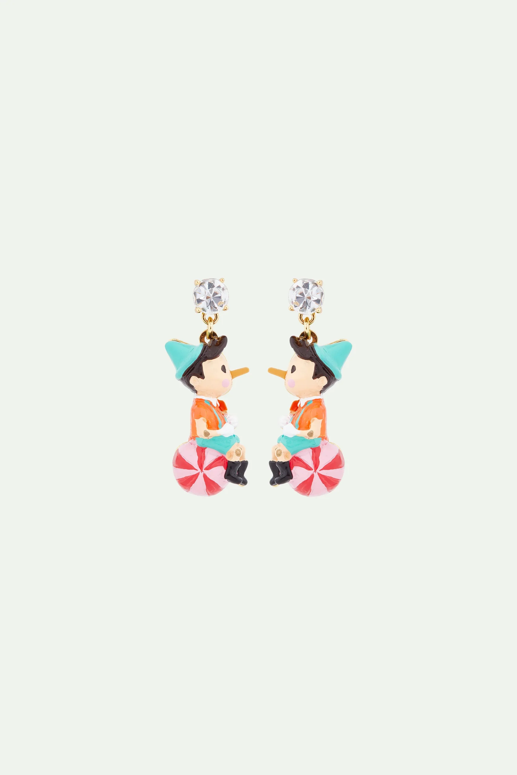 Boucles d'oreilles Pinocchio sur son ballon