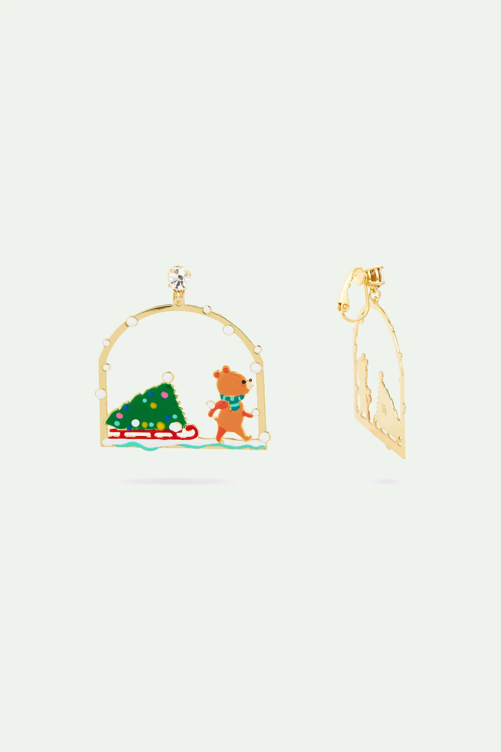 Boucles d'Oreilles Tiges Sapin de Noël et Ourson – Image 6