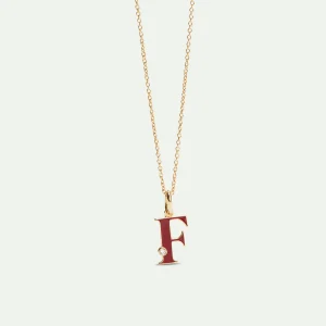 Collier pendentif lettre F