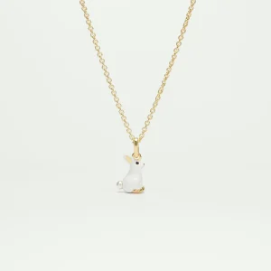 Collier pendentif lapin et perle