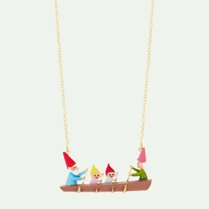 Collier plastron famille champimignon en pirogue