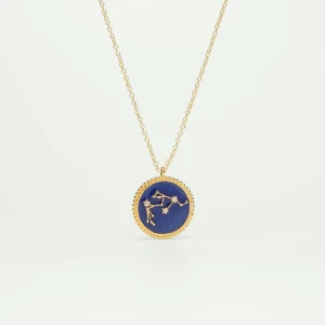 Collier pendentif signe astrologique verseau