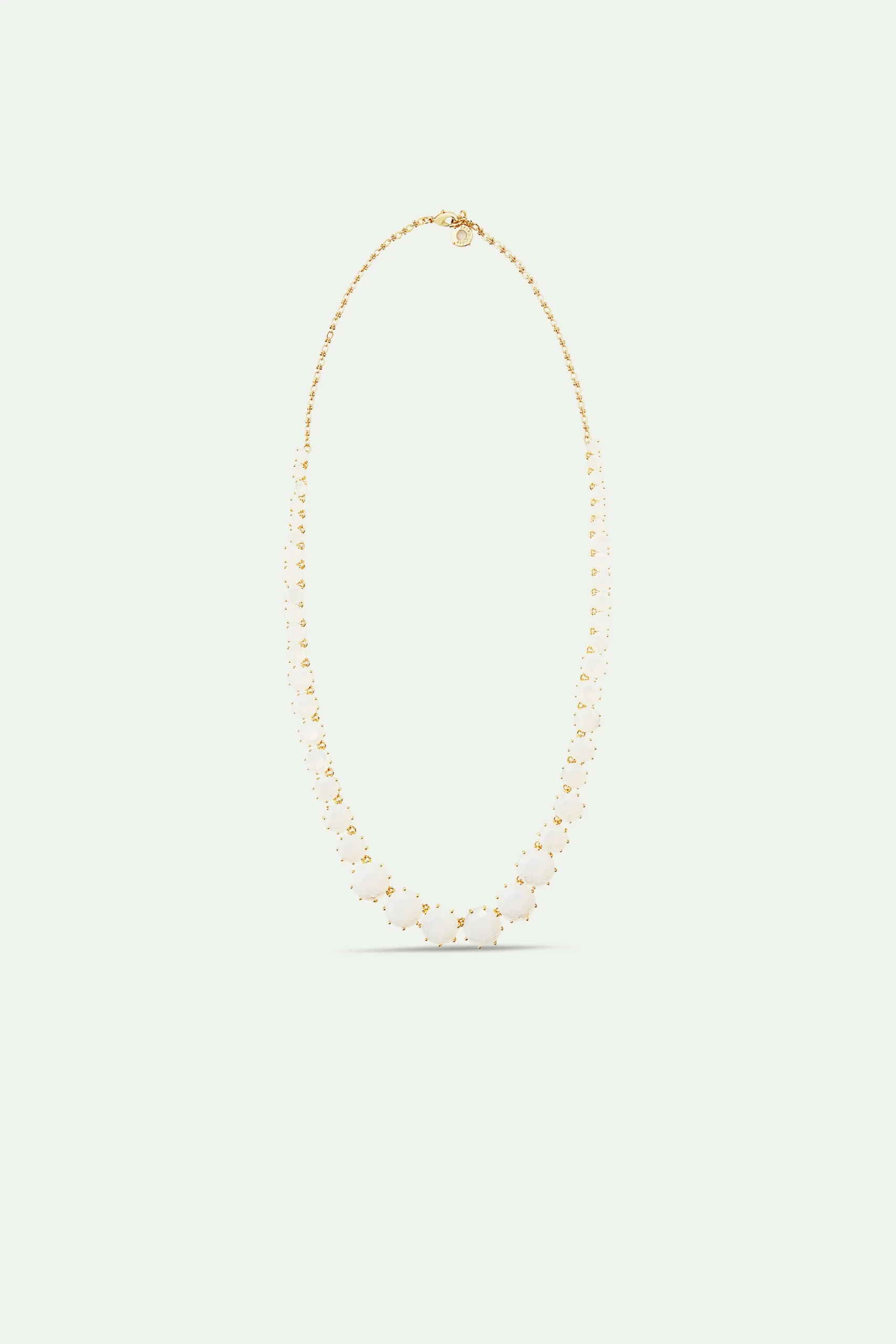 Collier sautoir pierres rondes La Diamantine blanc opalescent – Image 3