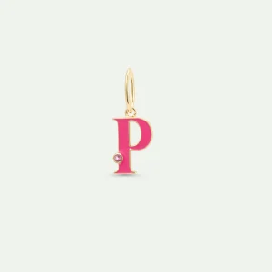 Pendentif lettre P rouge