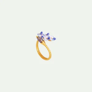 Bague ajustable fleur de glycine