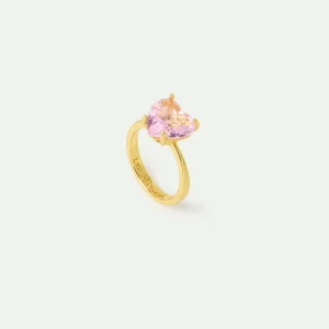 Bague solitaire coeur La Diamantine Rosa Centifolia