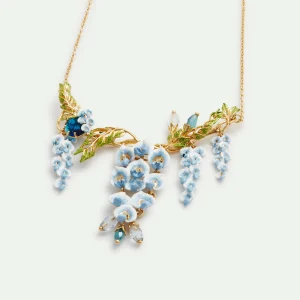 Collier plaston fleurs de glycines