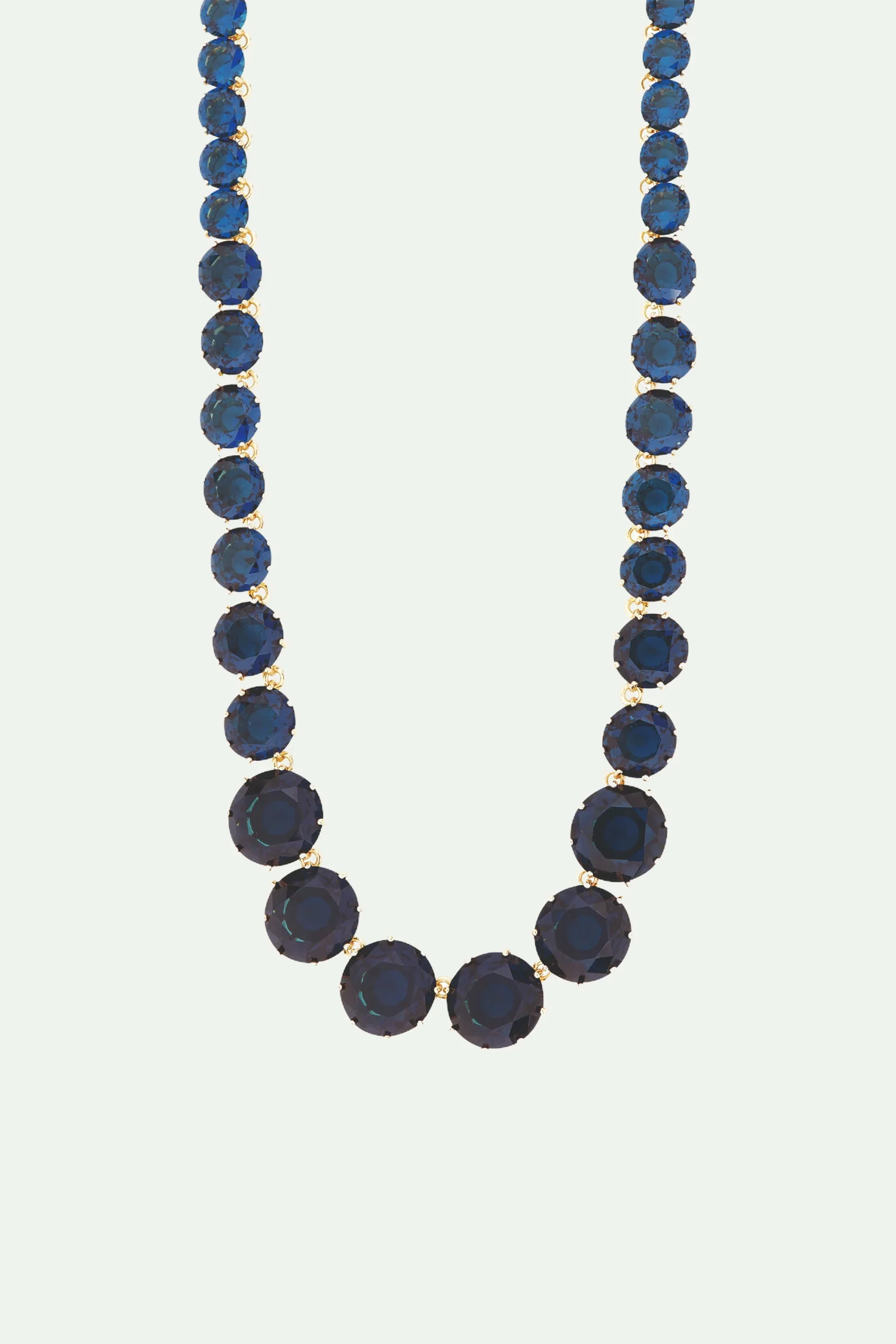 Collier sautoir pierres rondes La Diamantine Bleu Océan