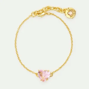 Bracelet fin pierre cœur La Diamantine Rosa Centifolia