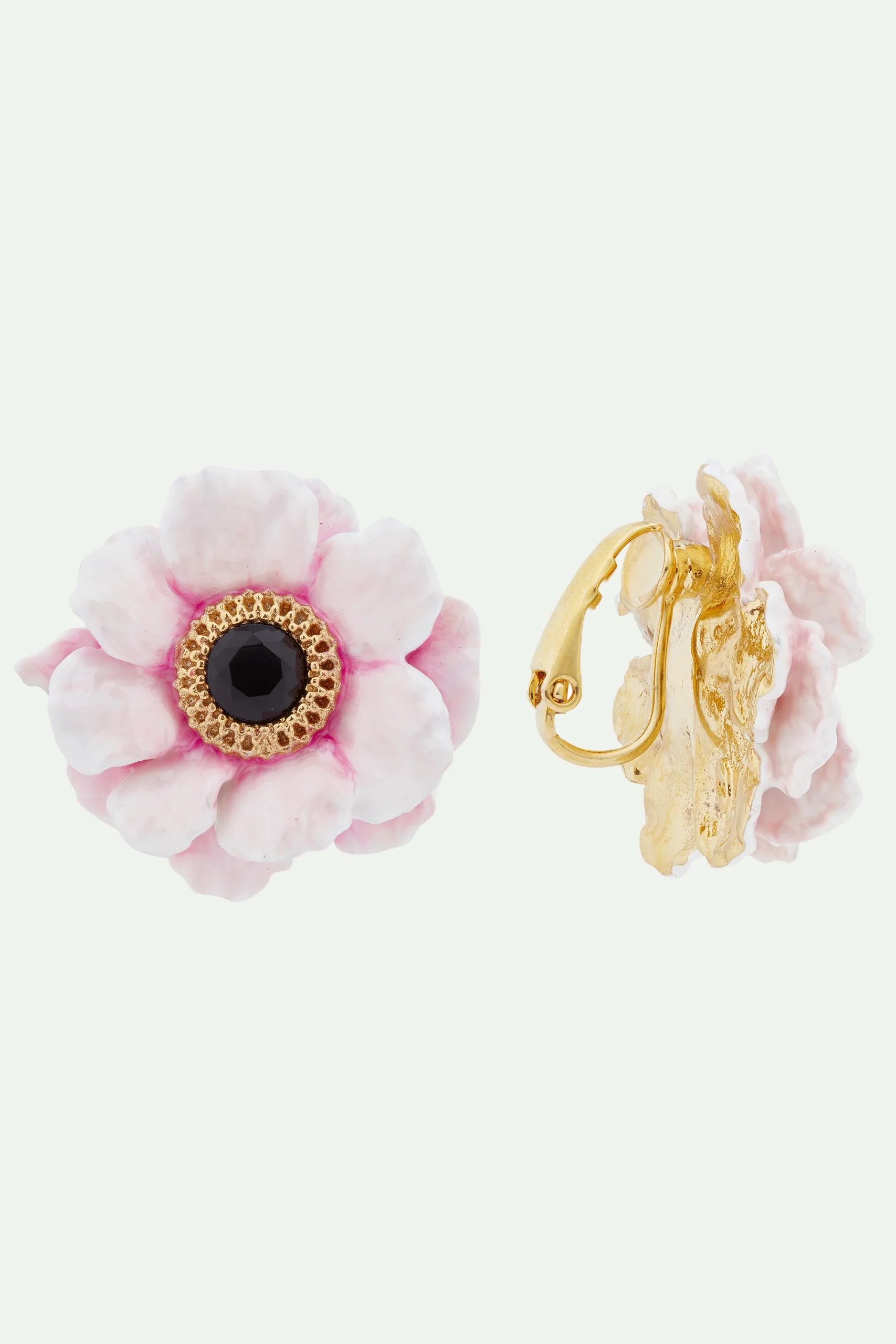 Boucles d'oreilles tiges pivoine rose – Image 4