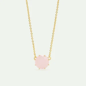 Collier fin pierre ronde La Diamantine Rosa Centifolia