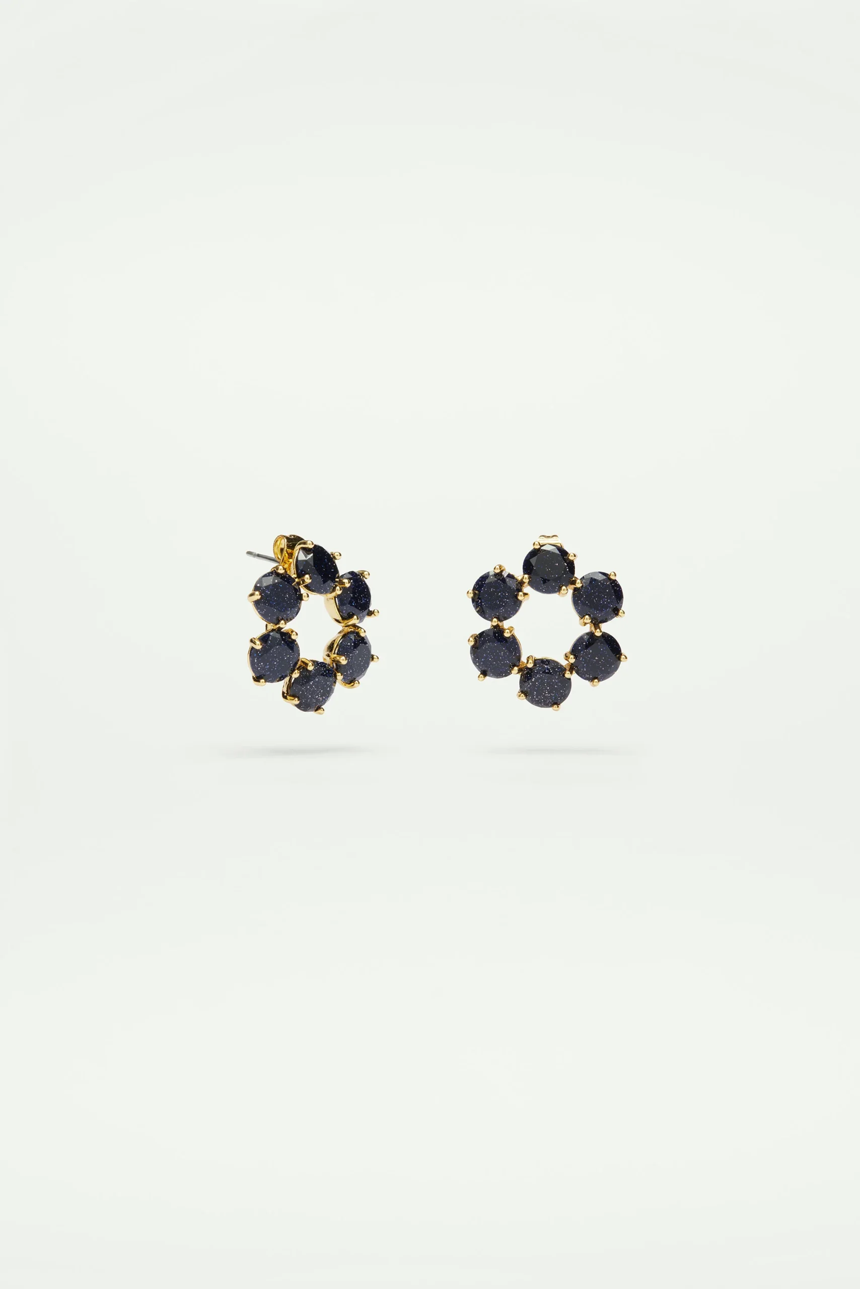 créoles 6 pierres la diamantine bleu nuit pailleté – Image 3