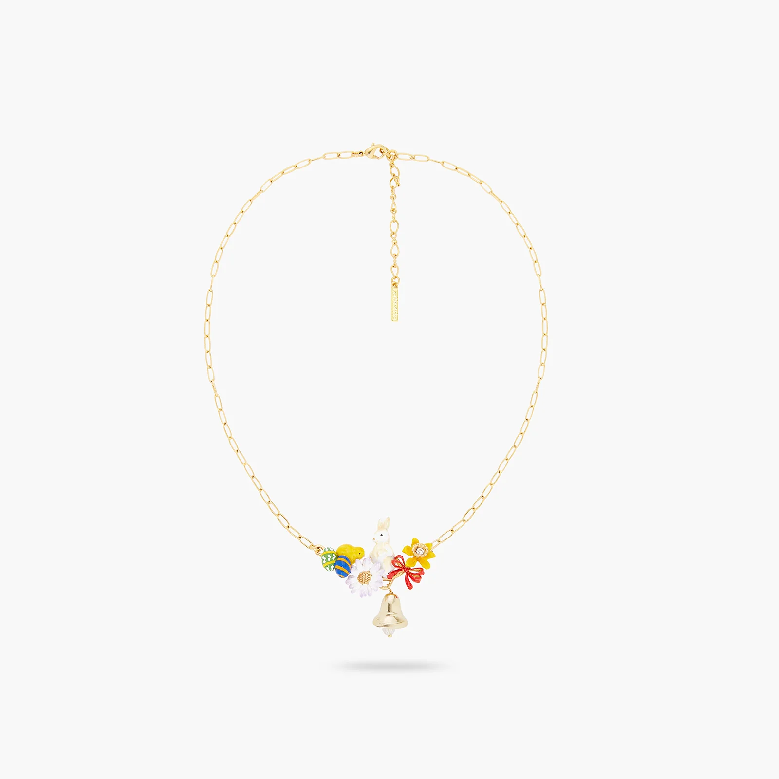 Collier plastron lapin, cloche, œuf de Pâques et fleurs – Image 2