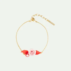 Bracelet fin anémone et cristal