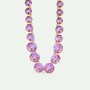 Collier sautoir pierres rondes La Diamantine lavande