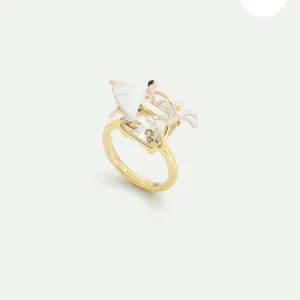 Bague Ballerine, Fleur de Lys et pierre facettée