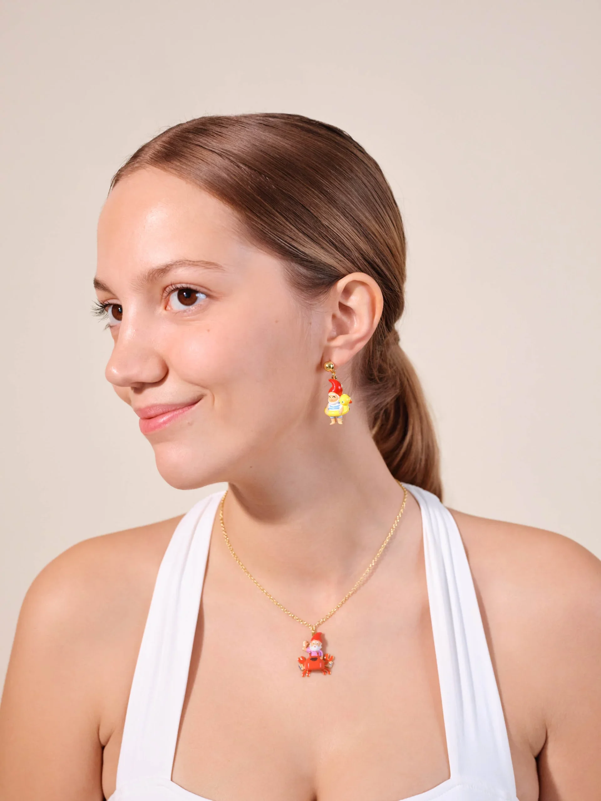 Boucles d'oreilles nain de jardin et bouée canard – Image 2