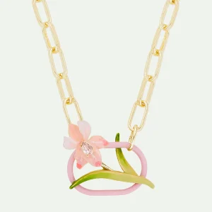 Collier ras de cou Iris rose poudré