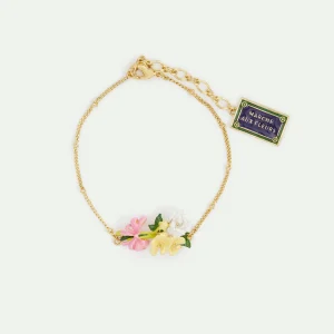 Bracelet fin fleurs et plaque rue de Paris
