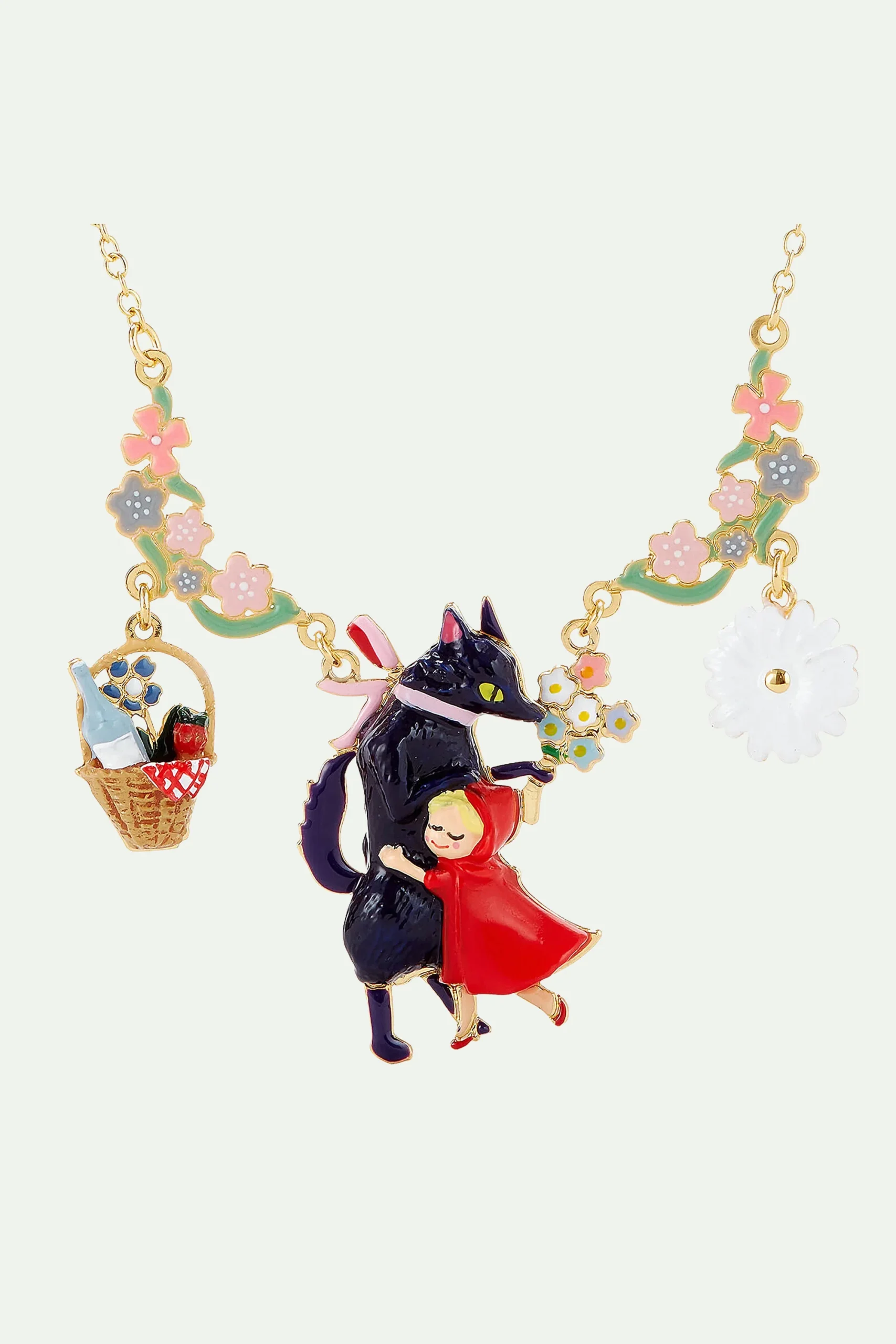 Collier plastron fleuri le grand méchant loup et le petit chaperon rouge – Image 3
