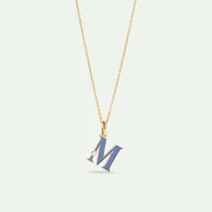 Collier pendentif lettre M