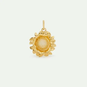 Pendentif fleur de tournesol dorée, Vitalité et Loyauté