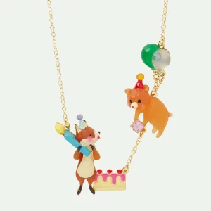 Collier Plastron Renard et Ourson